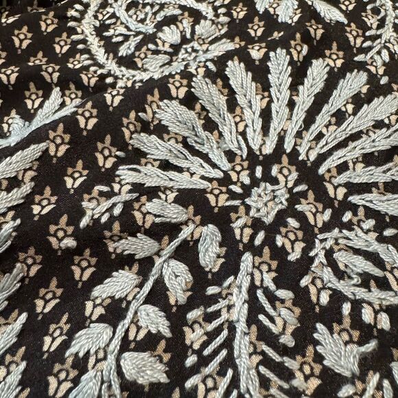 Anthropologie Love Kyla Kimono Cardigan Size LRG Floral Embroidered Silk Blend - Picture 6 of 11